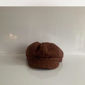 Vintage Brown tweed Newsboy Cap